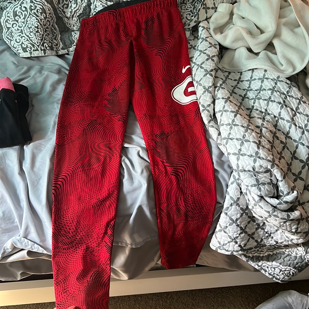 Nike Georgia Bulldog Leggings. Red black and white, size medium